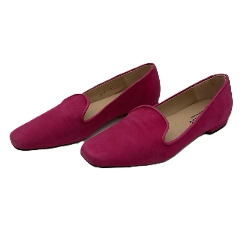 Jon Josef Gentry Suede Loafer Flats Magenta Pink 7M